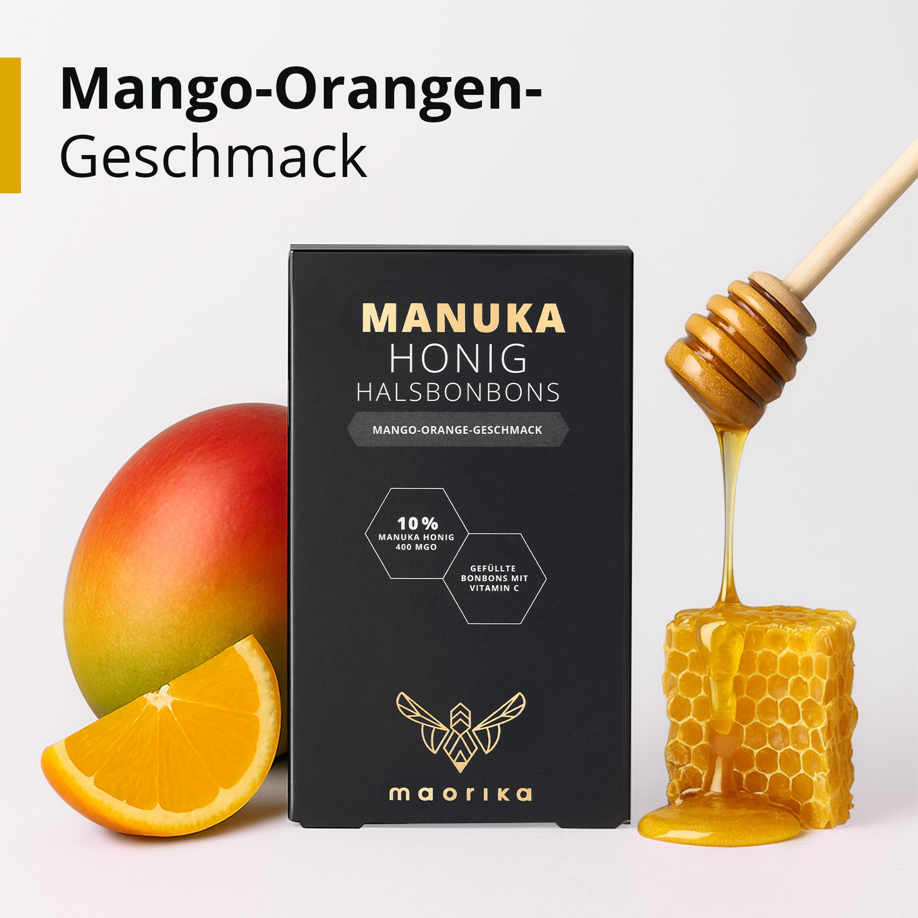 Manuka Halsbonbons - Mango Orange
