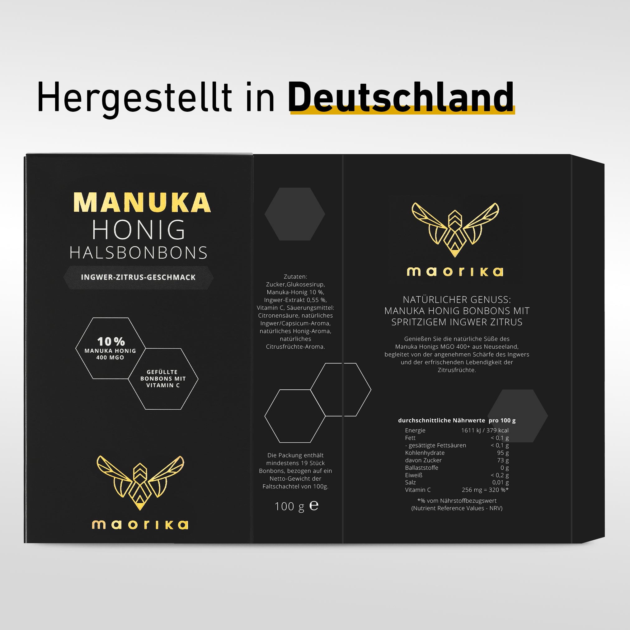 Manuka Halsbonbons - Ingwer Zitrus