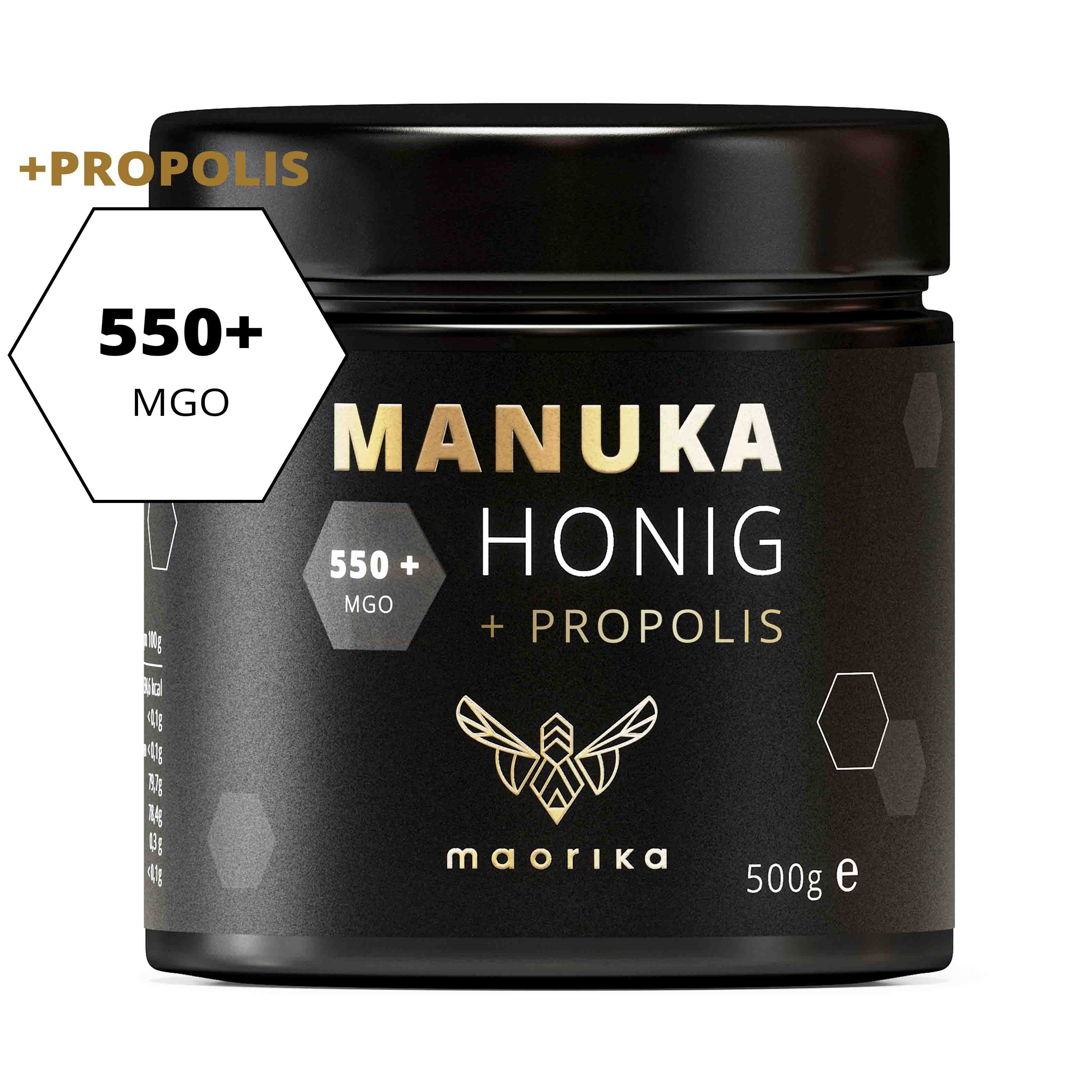 Miel de Manuka MGO 550+ avec teneur en propolis