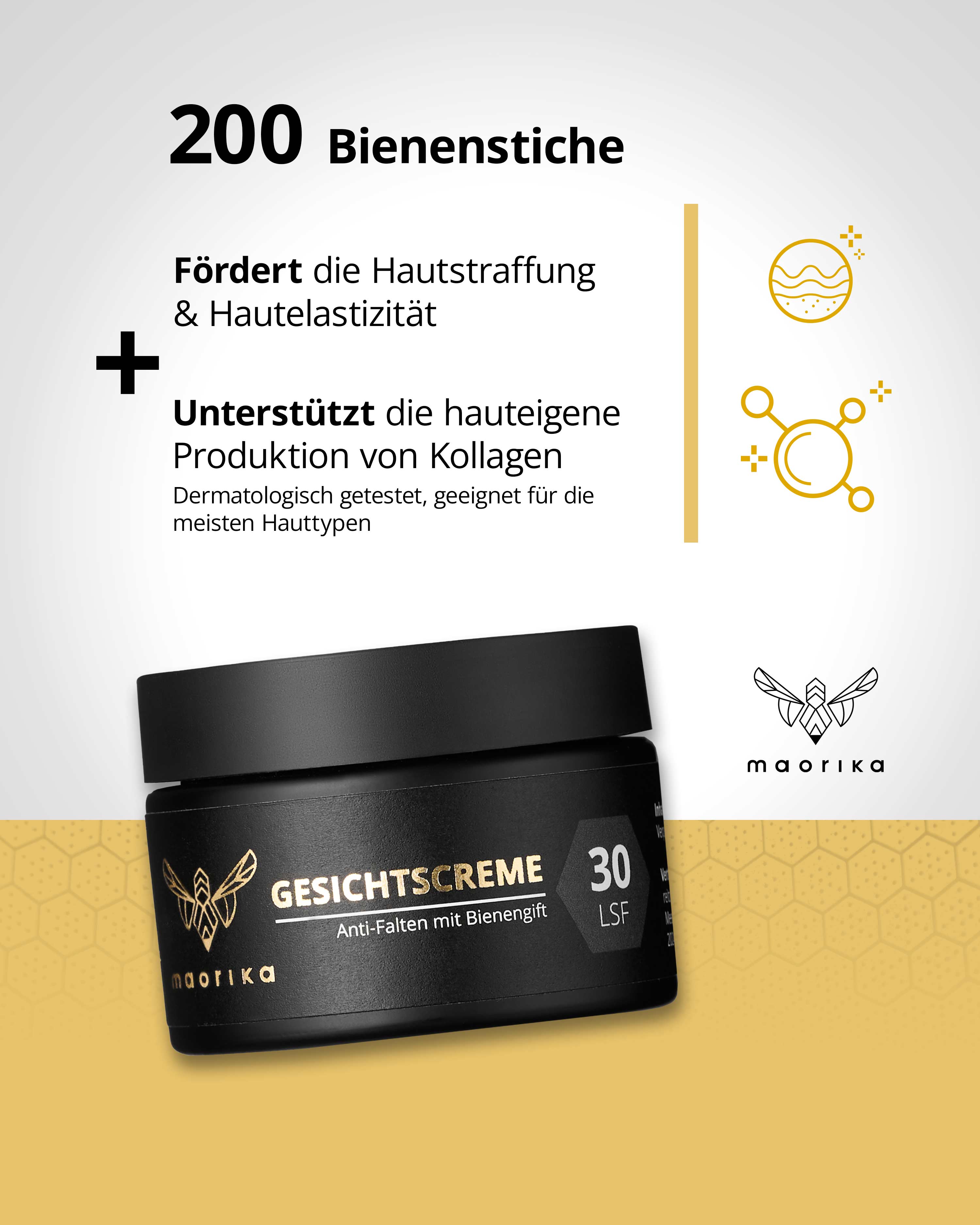 Crème hyaluronique Manuka au venin d'abeille SPF30