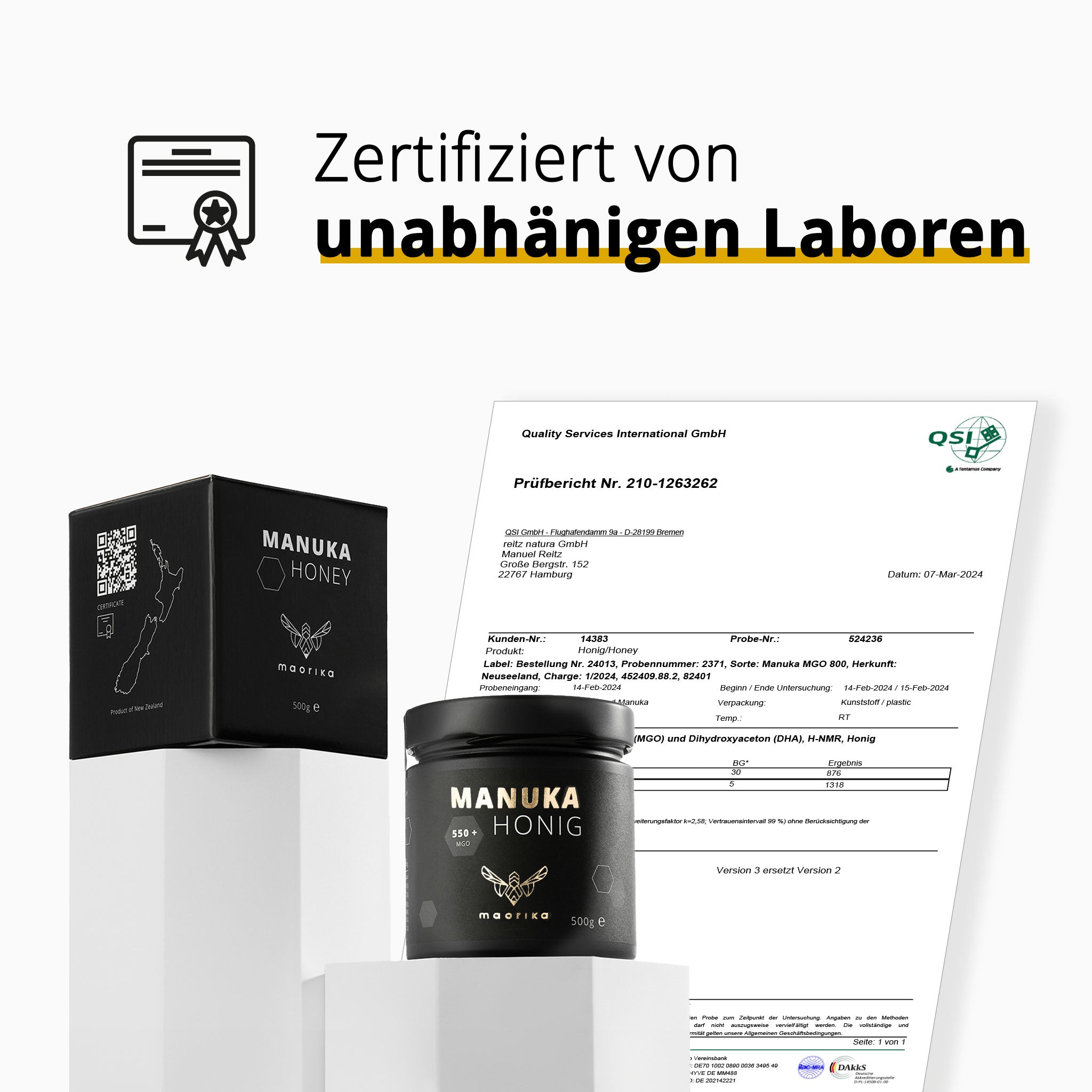 Manuka Honig MGO 550+ mit Propolisanteil